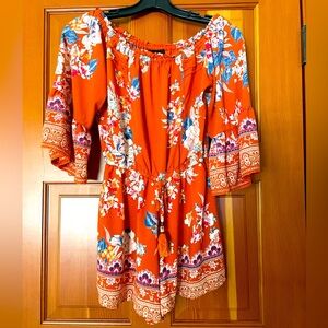 Angie - Floral Off-Shoulder romper size Medium